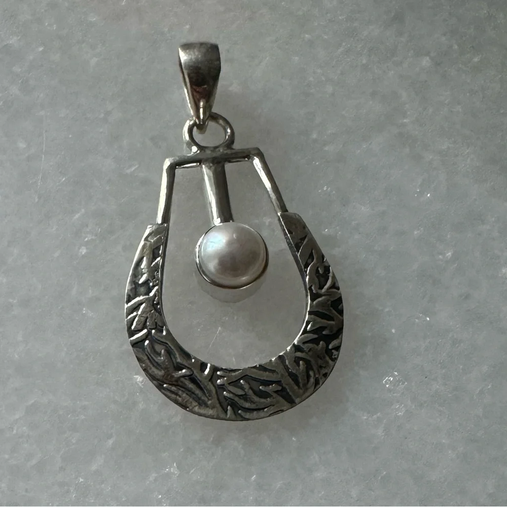 NWOT Sundance Bell Tolls Pendant, Pearl, Sterling Silver